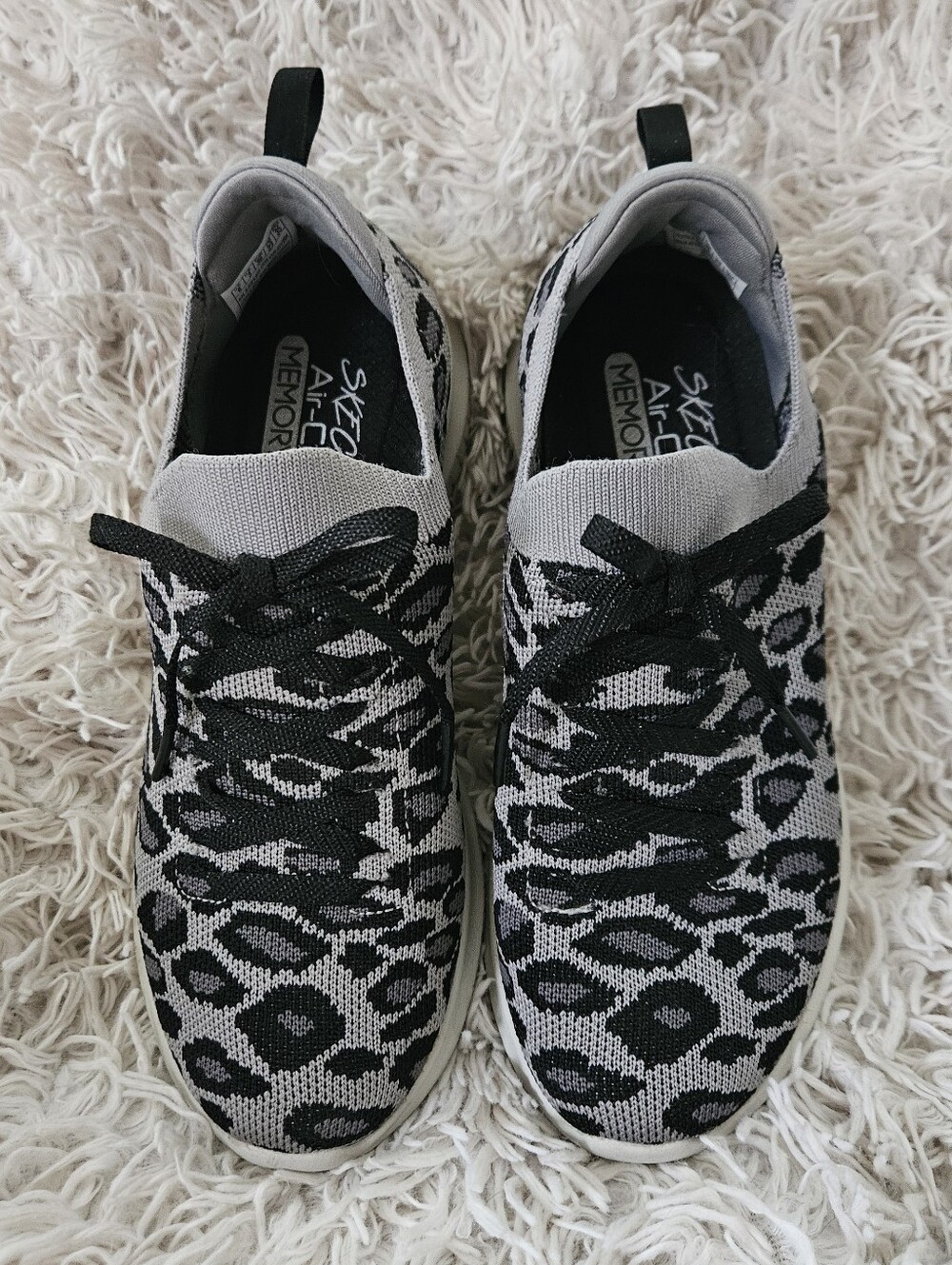 Skechers Women’s Black & Gray Knit Athletic Slip-On Sneakers